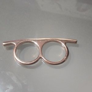 2 Finger Gold Coral Ring